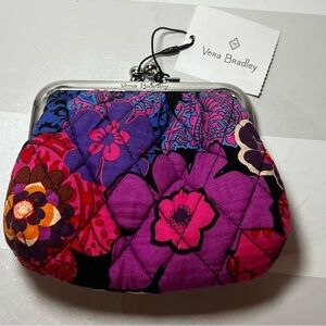 Vera Bradley Floral Fiesta kiss coin purse